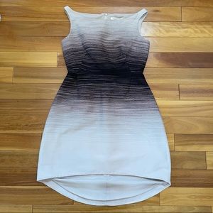 Halston dress floral jacquard sleeves